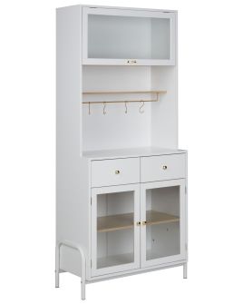 Cabinet with Glass Displays White PARLIN
