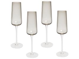 Set of 4 Champagne Flutes 23 cl Grey QUARTZ
