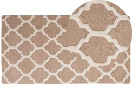 Wool Area Rug 80x150cm Beige