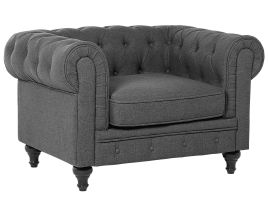 Fabric Armchair Grey CHESTERFIELD