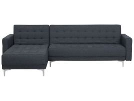 Right Hand Fabric Corner Sofa Dark Grey ABERDEEN