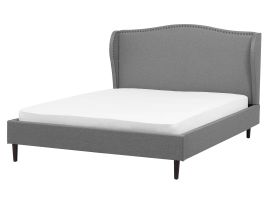Fabric EU King Size Bed Grey COLMAR