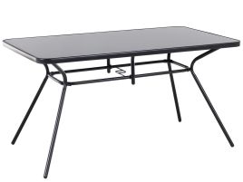 Garden Table 140 x 80 cm Black LIVO