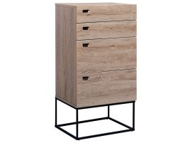 Oak Finish Chest of Drawers - CONTEMPORARY Tallboy Medium Chest  4 Drawers