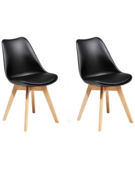 Set of 2 Dining Chairs Black DAKOTA II