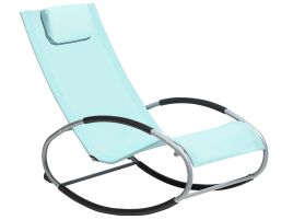 Rocking Sun Lounger Light Blue CAMPO
