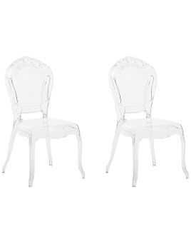Set of 2 Accent Chairs Acrylic Clear VERMONT