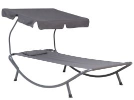 Steel Garden Sun Lounger Grey TERNO