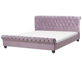 Velvet EU Super King Size Bed Pink AVALLON