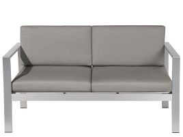 2 Seater Aluminium Garden Sofa Dark Grey SALERNO