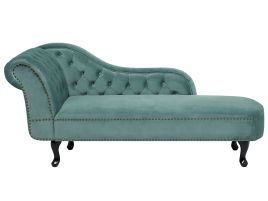Left Hand Chaise Lounge Velvet Mint Green NIMES