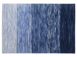 Wool Area Rug 140x200cm Blue