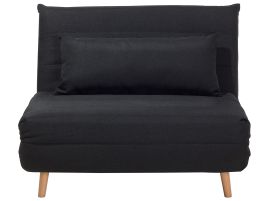 Fabric Single Sofa Bed Black SETTEN