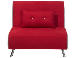 Fabric Single Sofa Bed Red FARRIS