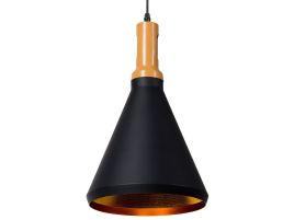 Metal Pendant Lamp Black MACKENZIE