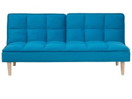 Fabric Sofa Bed Blue SILJAN