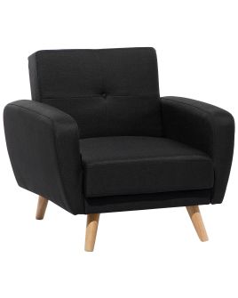 Fabric Armchair Black FLORLI