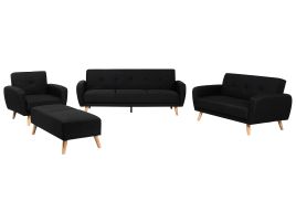 Fabric Living Room Set Black FLORLI