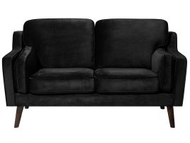 2 Seater Velvet Sofa Black LOKKA