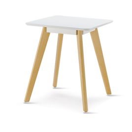 Lynton Square Lamp Table with Solid Beech Legs - White