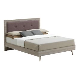 Ashburton Mocca Fabric King Size Bed - Grey Oak Effect