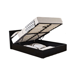 Birlea Berlin Black Faux Leather Bed Frame - Kingsize 5ft