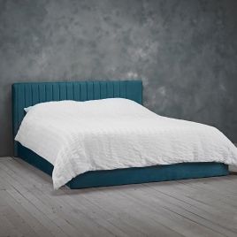 Berlin Teal Velvet Ottoman Bed - Standard Double 4ft6