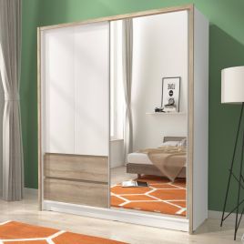 Maharashtra Sliding Door Wardrobe 204cm - Oak