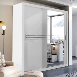Cuba ID-12 Sliding Door Wardrobe 203cm in White Matt