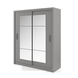 Bravo-02 Sliding Door Mirror Wardrobe 180cm - Grey