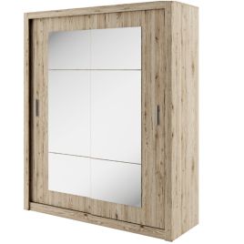 Bravo-02 Sliding Door Mirror Wardrobe 180cm - Oak