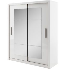 Bravo-02 Sliding Door Mirror Wardrobe 180cm - White