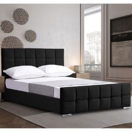 Minsa Plush Velvet Bed - Black in 5 Sizes
