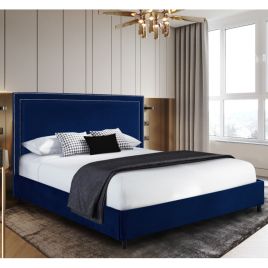 Sensio Plush Velvet Bed - Blue in 5 Sizes