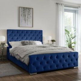 Traffalger Plush Velvet Bed - Blue in 5 Sizes