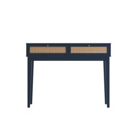 Linden Rattan Effect Dressing Table with 2 Drawera - Blue