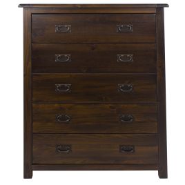 Pine Finish Chest of Drawers - BRADFORD Medium Chest  5 Drawers