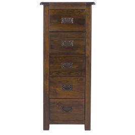Pine Finish Chest of Drawers - BRADFORD Tallboy Medium Chest  5 Drawers
