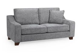 3 Seater Sofa - KAMILA Plush Fabric 3 Seater Sofa Slate 196cm