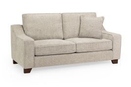 3 Seater Sofa - KAMILA Plush Fabric 3 Seater Sofa Stone 196cm
