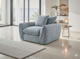 CARVELLO Fabric Armchair - Grey