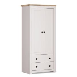 MILANA 2 Door Wardrobe with 2 Drawers Beige - 79cm