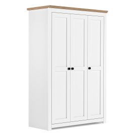 MILANA 3 Door Wardrobe White - 119cm