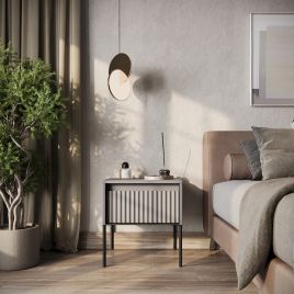 TRADESSA Bedside Table - Grey Matt