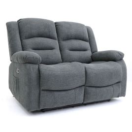Recliner Sofa - Mark Faux Leather 2 Seater Recliner Sofa Graphite 136cm