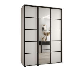 Sliding Wardrobe - CAVESSA 3 Door Mirrored Wardrobe White 180cm