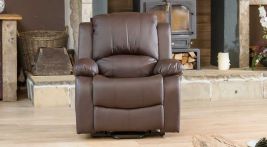 Armchair - THERMAVEL Leather Recliner Chair - Brown