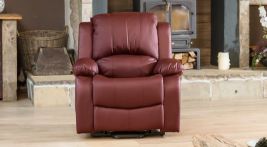 Armchair - THERMAVEL Leather Recliner Chair - Burgundy