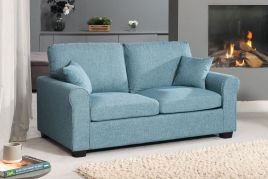 NOCERA Textured Fabric 2 Seater Sofa Bed - Teal
