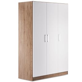 RUSI 3 Door Wardrobe Oak with White - 120cm